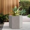 imageKante Hexagon Concrete Planter 173 Inch Tall Outdoor Indoor Flower Pots with Drainage Holes and Rubber Plug for Home Patio Garden Weathered ConcreteWeathered Concrete
