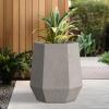 imageKante Hexagon Concrete Planter 173 Inch Tall Outdoor Indoor Flower Pots with Drainage Holes and Rubber Plug for Home Patio Garden Weathered ConcreteWeathered Concrete