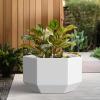 imageKante Hexagon Concrete Planter 173 Inch Tall Outdoor Indoor Flower Pots with Drainage Holes and Rubber Plug for Home Patio Garden Weathered ConcreteWhite