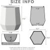 imageKante Hexagon Concrete Planter 173 Inch Tall Outdoor Indoor Flower Pots with Drainage Holes and Rubber Plug for Home Patio Garden Weathered ConcreteWhite