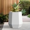 imageKante Hexagon Concrete Planter 173 Inch Tall Outdoor Indoor Flower Pots with Drainage Holes and Rubber Plug for Home Patio Garden Weathered ConcreteWhite