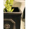 imageKante Square Lion Head Concrete Planter Classic English Style Plant Pot with Drainage Hole and Rubber Plug for Indoor Outdoor Garden Patio Home 102quotx102quotx 102quot Antique GrayOil Rubbed Bronze