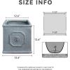 imageKante Square Lion Head Concrete Planter Classic English Style Plant Pot with Drainage Hole and Rubber Plug for Indoor Outdoor Garden Patio Home 102quotx102quotx 102quot Antique GrayAntique Gray