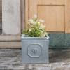 imageKante Square Lion Head Concrete Planter Classic English Style Plant Pot with Drainage Hole and Rubber Plug for Indoor Outdoor Garden Patio Home 102quotx102quotx 102quot Antique GrayAntique Gray