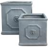 imageKante Square Lion Head Concrete Planter Classic English Style Plant Pot with Drainage Hole and Rubber Plug for Indoor Outdoor Garden Patio Home 102quotx102quotx 102quot Antique GrayAntique Gray