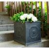 imageKante Square Lion Head Concrete Planter Classic English Style Plant Pot with Drainage Hole and Rubber Plug for Indoor Outdoor Garden Patio Home 102quotx102quotx 102quot Antique GrayAntique Gray
