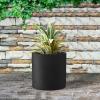 imageKante 98quot126quot157quot Dia Round Concrete Planter Set of 3 Modern Style Large Cylindrical Plant Pot with Drainage Hole and Rubber Plug for Indoor Outdoor Patio BlackBlack