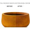 imageKante 98quot126quot157quot Dia Round Concrete Planter Set of 3 Modern Style Large Cylindrical Plant Pot with Drainage Hole and Rubber Plug for Indoor Outdoor Patio BlackFaux Rusty Metal