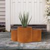 imageKante 98quot126quot157quot Dia Round Concrete Planter Set of 3 Modern Style Large Cylindrical Plant Pot with Drainage Hole and Rubber Plug for Indoor Outdoor Patio BlackFaux Rusty Metal