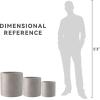imageKante 98quot126quot157quot Dia Round Concrete Planter Set of 3 Modern Style Large Cylindrical Plant Pot with Drainage Hole and Rubber Plug for Indoor Outdoor Patio BlackWeathered Concrete