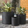 imageKante 98quot126quot157quot Dia Round Concrete Planter Set of 3 Modern Style Large Cylindrical Plant Pot with Drainage Hole and Rubber Plug for Indoor Outdoor Patio BlackBlack
