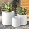 imageKante 98quot126quot157quot Dia Round Concrete Planter Set of 3 Modern Style Large Cylindrical Plant Pot with Drainage Hole and Rubber Plug for Indoor Outdoor Patio BlackPure White