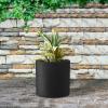 imageKante 98quot126quot157quot Dia Round Concrete Planter Set of 3 Modern Style Large Cylindrical Plant Pot with Drainage Hole and Rubber Plug for Indoor Outdoor Patio BlackBlack