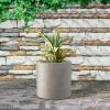 imageKante 98quot126quot157quot Dia Round Concrete Planter Set of 3 Modern Style Large Cylindrical Plant Pot with Drainage Hole and Rubber Plug for Indoor Outdoor Patio BlackWeathered Concrete