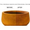 imageKante 98quot126quot157quot Dia Round Concrete Planter Set of 3 Modern Style Large Cylindrical Plant Pot with Drainage Hole and Rubber Plug for Indoor Outdoor Patio BlackFaux Rusty Metal
