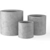 imageKante 98quot126quot157quot Dia Round Concrete Planter Set of 3 Modern Style Large Cylindrical Plant Pot with Drainage Hole and Rubber Plug for Indoor Outdoor Patio BlackNatural Concrete
