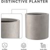 imageKante 98quot126quot157quot Dia Round Concrete Planter Set of 3 Modern Style Large Cylindrical Plant Pot with Drainage Hole and Rubber Plug for Indoor Outdoor Patio BlackWeathered Concrete