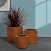 imageKante 98quot126quot157quot Dia Round Concrete Planter Set of 3 Modern Style Large Cylindrical Plant Pot with Drainage Hole and Rubber Plug for Indoor Outdoor Patio BlackIron Oxide