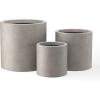 imageKante 98quot126quot157quot Dia Round Concrete Planter Set of 3 Modern Style Large Cylindrical Plant Pot with Drainage Hole and Rubber Plug for Indoor Outdoor Patio BlackWeathered Concrete