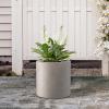 imageKante 98quot126quot157quot Dia Round Concrete Planter Set of 3 Modern Style Large Cylindrical Plant Pot with Drainage Hole and Rubber Plug for Indoor Outdoor Patio BlackWeathered Concrete