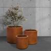imageKante 98quot126quot157quot Dia Round Concrete Planter Set of 3 Modern Style Large Cylindrical Plant Pot with Drainage Hole and Rubber Plug for Indoor Outdoor Patio BlackIron Oxide