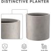 imageKante 98quot126quot157quot Dia Round Concrete Planter Set of 3 Modern Style Large Cylindrical Plant Pot with Drainage Hole and Rubber Plug for Indoor Outdoor Patio BlackWeathered Concrete
