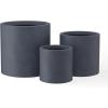 imageKante 98quot126quot157quot Dia Round Concrete Planter Set of 3 Modern Style Large Cylindrical Plant Pot with Drainage Hole and Rubber Plug for Indoor Outdoor Patio BlackCharcoal
