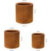 imageKante 98quot126quot157quot Dia Round Concrete Planter Set of 3 Modern Style Large Cylindrical Plant Pot with Drainage Hole and Rubber Plug for Indoor Outdoor Patio BlackFaux Rusty Metal