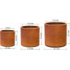 imageKante 98quot126quot157quot Dia Round Concrete Planter Set of 3 Modern Style Large Cylindrical Plant Pot with Drainage Hole and Rubber Plug for Indoor Outdoor Patio BlackIron Oxide