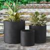 imageKante 98quot126quot157quot Dia Round Concrete Planter Set of 3 Modern Style Large Cylindrical Plant Pot with Drainage Hole and Rubber Plug for Indoor Outdoor Patio BlackBlack