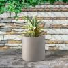 imageKante 98quot126quot157quot Dia Round Concrete Planter Set of 3 Modern Style Large Cylindrical Plant Pot with Drainage Hole and Rubber Plug for Indoor Outdoor Patio BlackWeathered Concrete