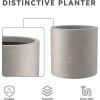 imageKante 98quot126quot157quot Dia Round Concrete Planter Set of 3 Modern Style Large Cylindrical Plant Pot with Drainage Hole and Rubber Plug for Indoor Outdoor Patio BlackWeathered Concrete
