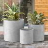 imageKante 98quot126quot157quot Dia Round Concrete Planter Set of 3 Modern Style Large Cylindrical Plant Pot with Drainage Hole and Rubber Plug for Indoor Outdoor Patio BlackNatural Concrete
