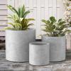 imageKante 98quot126quot157quot Dia Round Concrete Planter Set of 3 Modern Style Large Cylindrical Plant Pot with Drainage Hole and Rubber Plug for Indoor Outdoor Patio BlackNatural Concrete