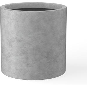 imageKante 98quot126quot157quot Dia Round Concrete Planter Set of 3 Modern Style Large Cylindrical Plant Pot with Drainage Hole and Rubber Plug for Indoor Outdoor Patio BlackNatural Concrete