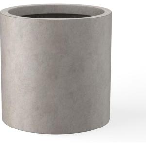 imageKante 98quot126quot157quot Dia Round Concrete Planter Set of 3 Modern Style Large Cylindrical Plant Pot with Drainage Hole and Rubber Plug for Indoor Outdoor Patio BlackWeathered Concrete