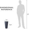 imageKante Tall Concrete Planter Set of 2 158 Inch Height Large Flower Pot for Indoor Outdoor Plants Suitable for Home Patio Garden Porch Weathered ConcreteCharcoal