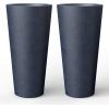 imageKante Tall Concrete Planter Set of 2 158 Inch Height Large Flower Pot for Indoor Outdoor Plants Suitable for Home Patio Garden Porch Weathered ConcreteCharcoal
