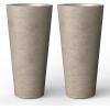 imageKante Tall Concrete Planter Set of 2 158 Inch Height Large Flower Pot for Indoor Outdoor Plants Suitable for Home Patio Garden Porch Weathered ConcreteWeathered Concrete