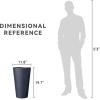 imageKante Tall Concrete Planter Set of 2 158 Inch Height Large Flower Pot for Indoor Outdoor Plants Suitable for Home Patio Garden Porch Weathered ConcreteCharcoal