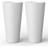 imageKante Tall Concrete Planter Set of 2 158 Inch Height Large Flower Pot for Indoor Outdoor Plants Suitable for Home Patio Garden Porch Weathered ConcreteWhite
