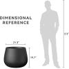 imageKante Curva Series Planter 102 Inch Round Concrete Flower Pot with Draiange Hole and Rubber Plug Suitable for Indoor Plants Home Garden Patio BlackBlack