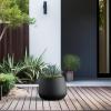 imageKante Curva Series Planter 102 Inch Round Concrete Flower Pot with Draiange Hole and Rubber Plug Suitable for Indoor Plants Home Garden Patio BlackBlack