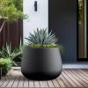 imageKante Curva Series Planter 102 Inch Round Concrete Flower Pot with Draiange Hole and Rubber Plug Suitable for Indoor Plants Home Garden Patio BlackBlack
