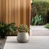imageKante Curva Series Planter 102 Inch Round Concrete Flower Pot with Draiange Hole and Rubber Plug Suitable for Indoor Plants Home Garden Patio BlackWeathered Concrete