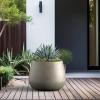 imageKante Curva Series Planter 102 Inch Round Concrete Flower Pot with Draiange Hole and Rubber Plug Suitable for Indoor Plants Home Garden Patio BlackWeathered Concrete
