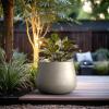 imageKante Curva Series Planter 102 Inch Round Concrete Flower Pot with Draiange Hole and Rubber Plug Suitable for Indoor Plants Home Garden Patio BlackWeathered Concrete