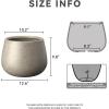 imageKante Curva Series Planter 102 Inch Round Concrete Flower Pot with Draiange Hole and Rubber Plug Suitable for Indoor Plants Home Garden Patio BlackWeathered Concrete
