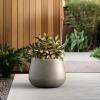 imageKante Curva Series Planter 102 Inch Round Concrete Flower Pot with Draiange Hole and Rubber Plug Suitable for Indoor Plants Home Garden Patio BlackWeathered Concrete