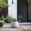imageKante Curva Series Planter 102 Inch Round Concrete Flower Pot with Draiange Hole and Rubber Plug Suitable for Indoor Plants Home Garden Patio BlackWhite